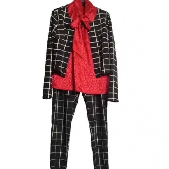 Women's 2 Piece Suit - Black Plaid - Size Medium - Office - Picture 10 of 10